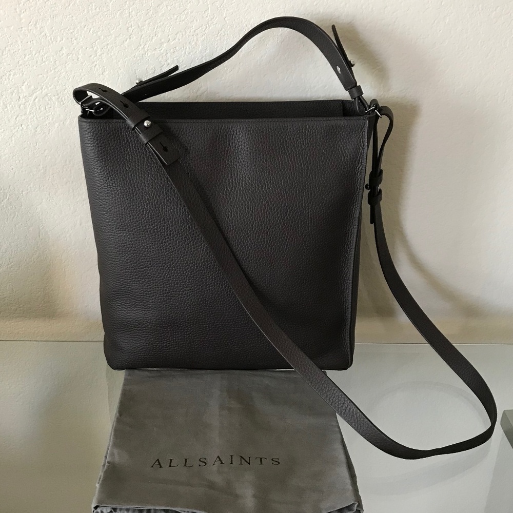 SOLD”NEW" ALLSAINTS PEBBLE LEATHER CROSSBODY TOTE